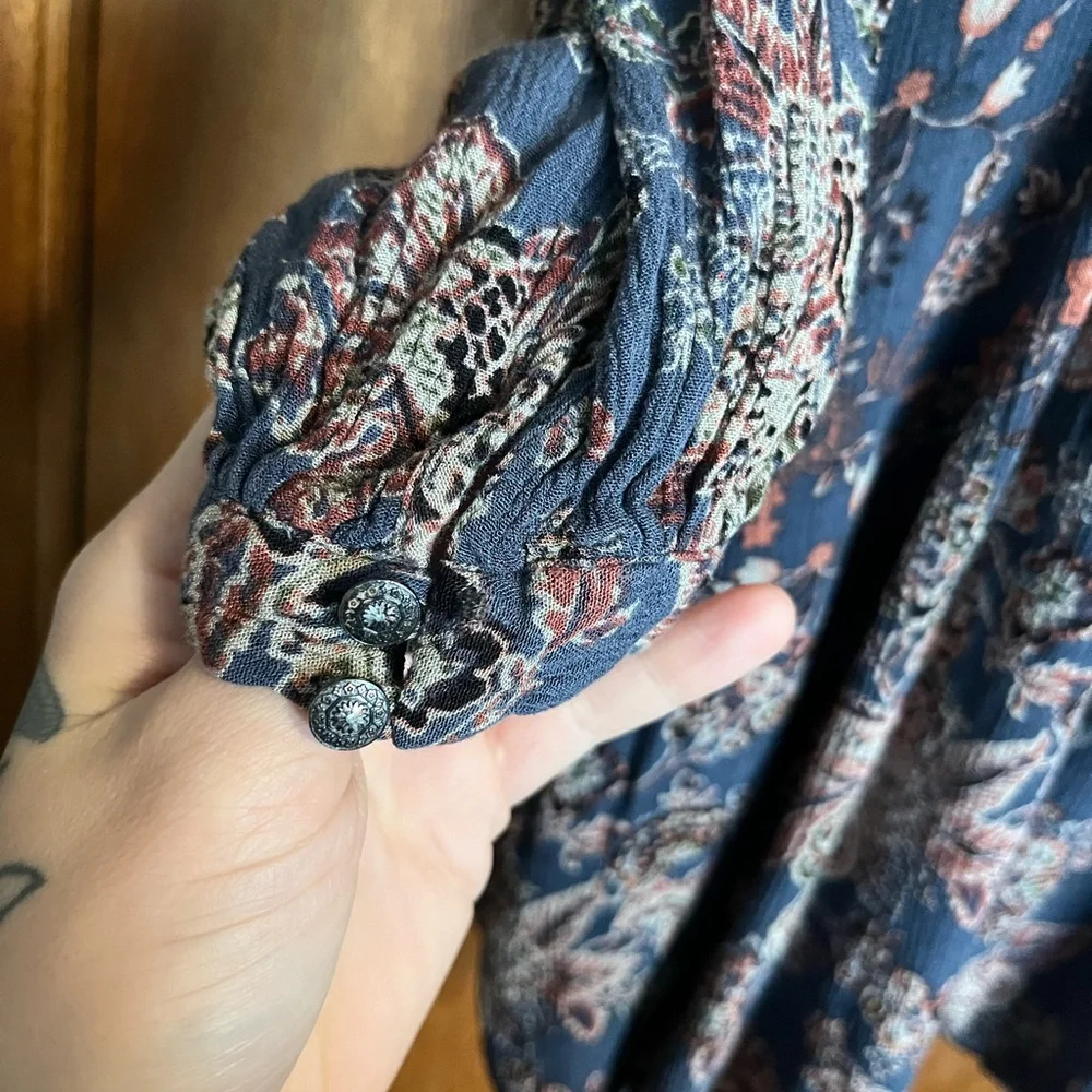 Free people lucky loosey floral mini boho dress